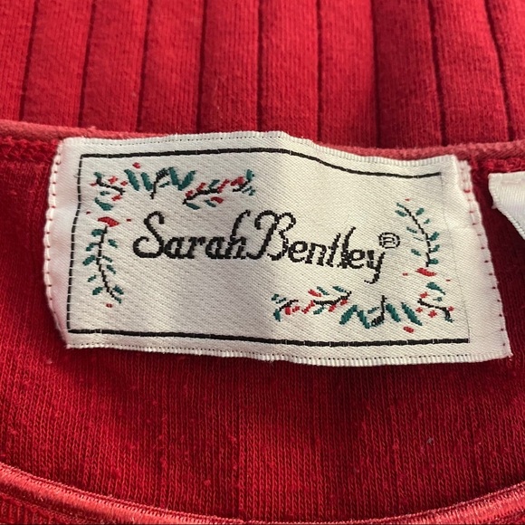 Sarah Bentley Vintage Red Sweater Soft Knit Top Lg - Picture 8 of 10